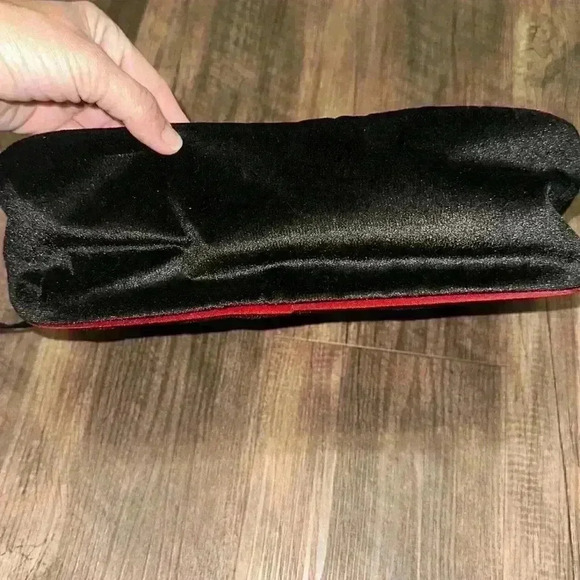 Cheer Rebel Revolution Shoe Bag BAG ONLY Black and Red Velour Mesh Zip Closure - Picture 2 of 4